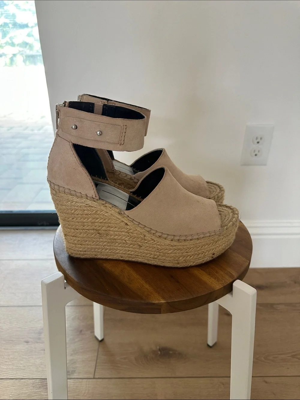 Dolce Vita Tan Suede Espadrille Wedge Sandals